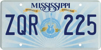 MS license plate ZQR225