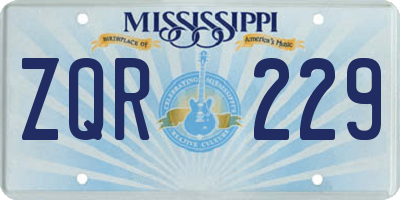MS license plate ZQR229