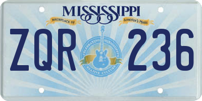 MS license plate ZQR236