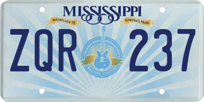 MS license plate ZQR237