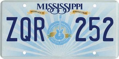 MS license plate ZQR252