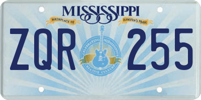 MS license plate ZQR255