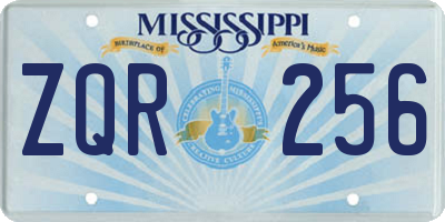 MS license plate ZQR256