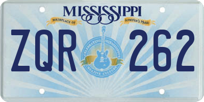 MS license plate ZQR262