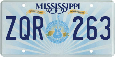 MS license plate ZQR263