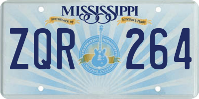 MS license plate ZQR264