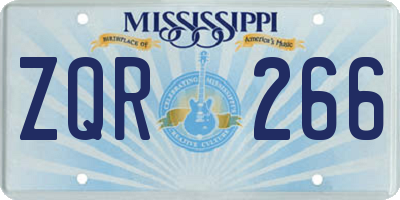MS license plate ZQR266