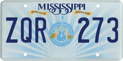 MS license plate ZQR273