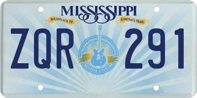 MS license plate ZQR291