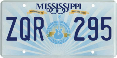 MS license plate ZQR295