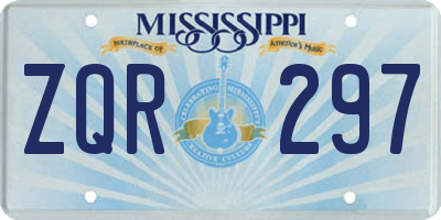 MS license plate ZQR297