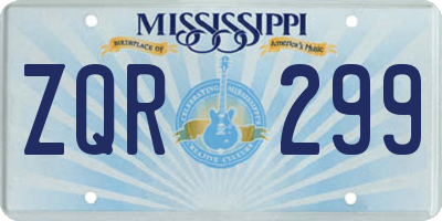 MS license plate ZQR299