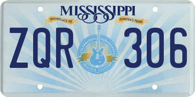 MS license plate ZQR306