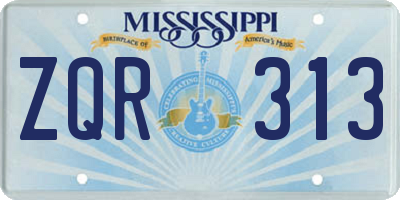 MS license plate ZQR313