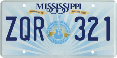 MS license plate ZQR321