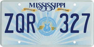 MS license plate ZQR327