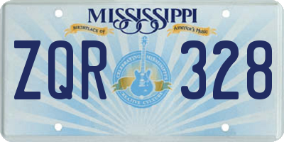 MS license plate ZQR328