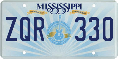 MS license plate ZQR330