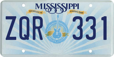 MS license plate ZQR331