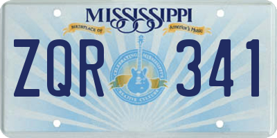 MS license plate ZQR341