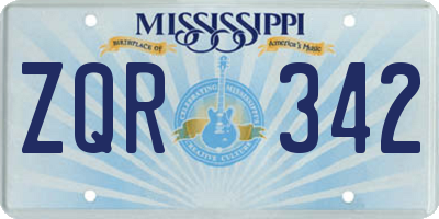 MS license plate ZQR342
