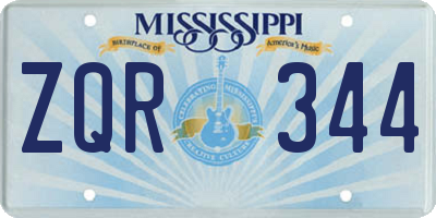 MS license plate ZQR344
