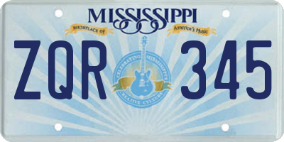 MS license plate ZQR345