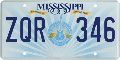 MS license plate ZQR346