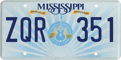 MS license plate ZQR351