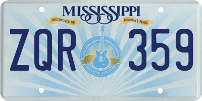 MS license plate ZQR359