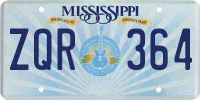 MS license plate ZQR364