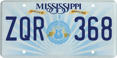 MS license plate ZQR368