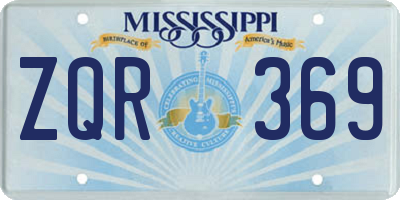 MS license plate ZQR369