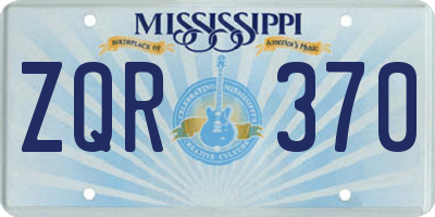 MS license plate ZQR370