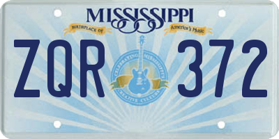 MS license plate ZQR372