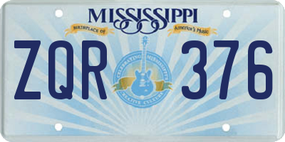 MS license plate ZQR376