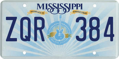 MS license plate ZQR384