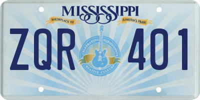 MS license plate ZQR401