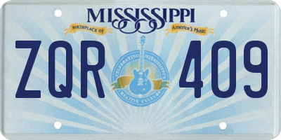 MS license plate ZQR409