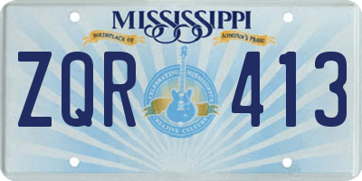 MS license plate ZQR413