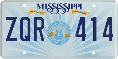 MS license plate ZQR414