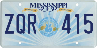 MS license plate ZQR415