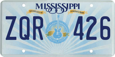 MS license plate ZQR426