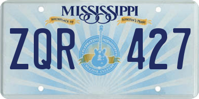 MS license plate ZQR427