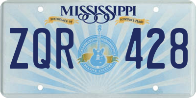 MS license plate ZQR428