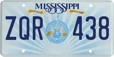 MS license plate ZQR438