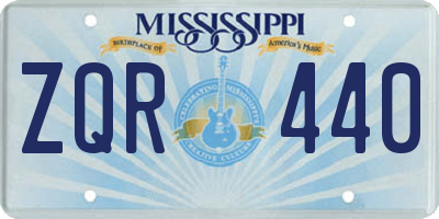 MS license plate ZQR440
