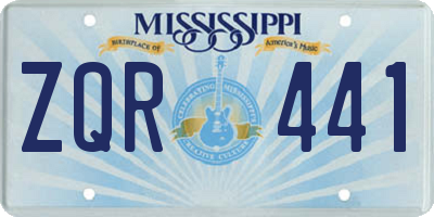 MS license plate ZQR441