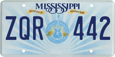 MS license plate ZQR442