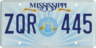 MS license plate ZQR445